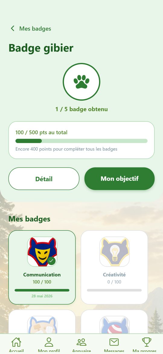 Les badges de gibier